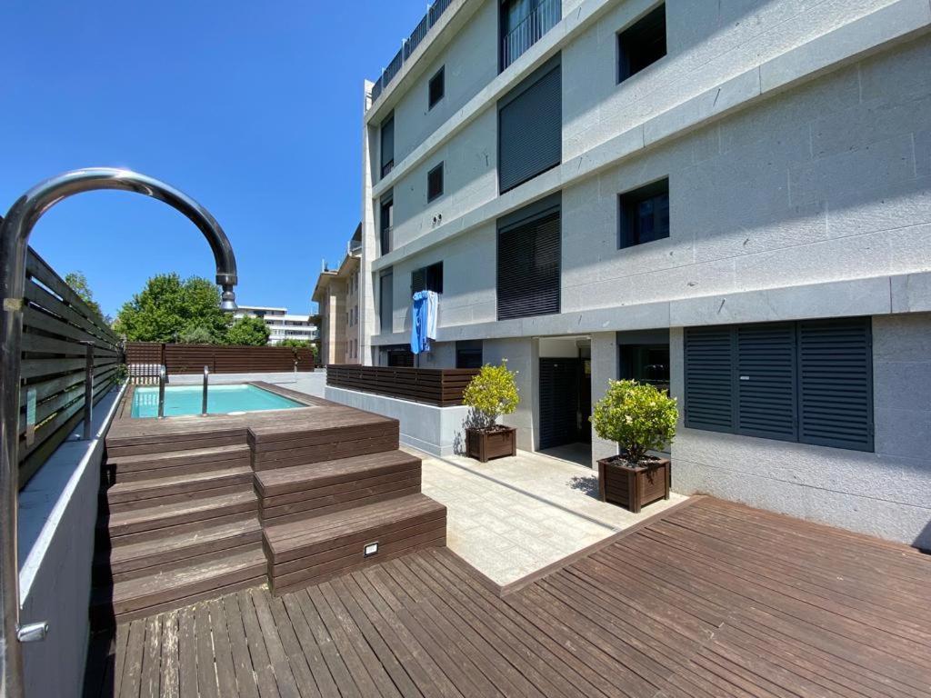 Baiona, Playa Santa Marta, Piscina Apartment Exterior foto